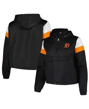 Женский черный анорак больших размеров Detroit Tigers с молнией на четверть Profile, черный