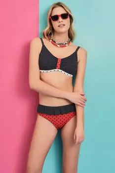 Женский черный бикини-топ с петлями Dagi