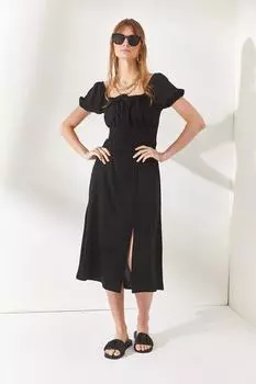 Женский черный халат, кружевная юбка, платье Ayrobin с разрезом Olalook