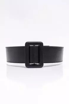 Женский черный кожаный ремень шириной 5 см Lafaba