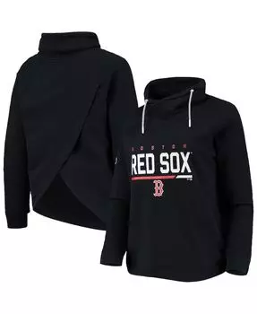 Женский черный пуловер реглан Boston Red Sox Vega с воротником-воронкой LevelWear, черный