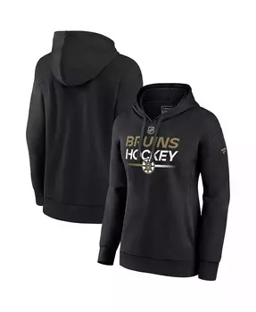 Женский черный пуловер с капюшоном Boston Bruins Authentic Pro Fanatics, черный