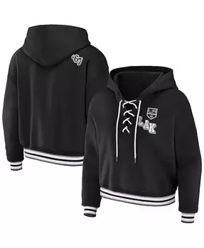 Женский черный пуловер с капюшоном Los Angeles Kings на шнуровке Wear By Erin Andrews, черный