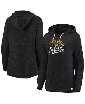 Женский черный пуловер с капюшоном Pittsburgh Pirates с выцветшим узором и надписью реглан Fanatics, черный