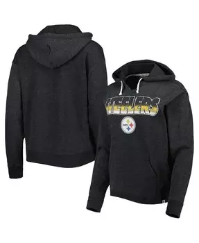 Женский черный пуловер с капюшоном Pittsburgh Steelers Color Rise Kennedy '47 Brand, черный