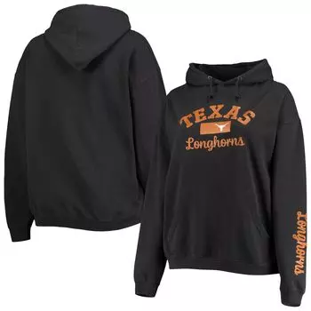 Женский черный пуловер с капюшоном Texas Longhorns Rock n Roll для прессы, супер-оверсайз