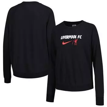 Женский черный пуловер с регланами Nike Liverpool Lockup Varsity Tri-Blend, толстовка с капюшоном Nike