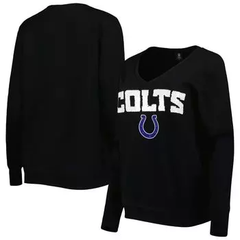 Женский черный пуловер с v-образным вырезом и пайетками Cuce Indianapolis Colts