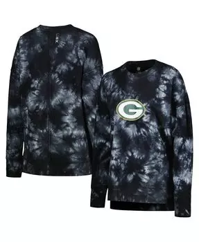 Женский черный пуловер три-смеси Green Bay Packers Bailey Tie-Dye свитшот MSX by Michael Strahan, черный