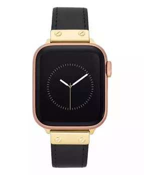 Женский черный ремешок из натуральной кожи, совместимый с Apple Watch диаметром 38/40/41 мм Anne Klein, желтый