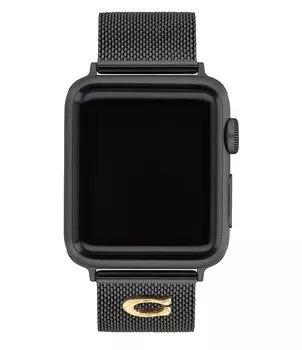 Женский черный сетчатый браслет COACH 38/40/41, ремешок для Apple Watch, черный