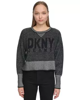 Женский черный свитер с круглым вырезом Dkny Jeans, черный