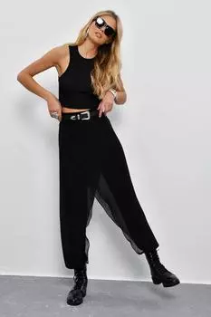 Женский черный топ из тюля Shalwar BK895 Cool & Sexy