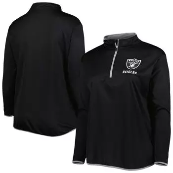Женский черный топ с молнией на четверть с фирменным логотипом Fanatics Las Vegas Raiders размера плюс Fanatics