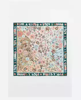 Женский цветочный шарф с рамкой и логотипом Bimba y Lola, зеленый