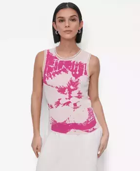 Женский цветочный свитер-майка DKNY, розовый