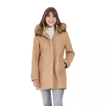 Женский дафлкот Nine West Modern со съемным капюшоном, цвет Soft Camel