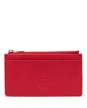Женский держатель для карт из красной веганской кожи с денежной молнией Herschel, красный