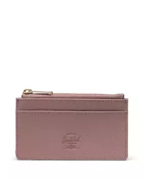 Женский держатель для карт из розовой веганской кожи с денежной молнией Herschel, цвет Rosa