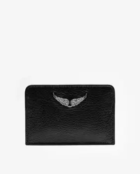 Женский держатель карты ZV Pass из черной кожи Zadig & Voltaire, чёрный
