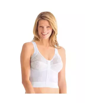 Женский длинный бюстгальтер без косточек с застежкой спереди для осанки Comfort Choice, коричневый/бежевый