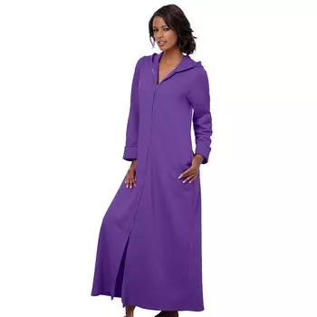 Женский длинный флисовый свитшот с капюшоном Dreams & Co. больших размеров, халат, цвет Plum Burst