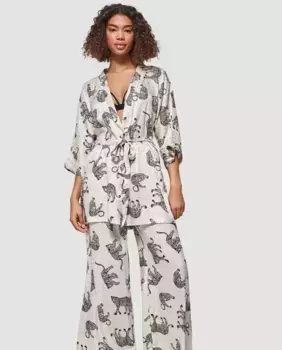 Женский длинный халат с принтом ягуара Gisela, мультиколор