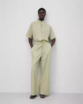 Женский длинный хлопковый комбинезон Adolfo Dominguez, светло-зеленый