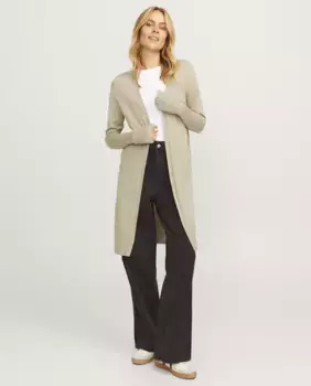Женский длинный кардиган тонкой вязки Jack & Jones, светло-коричневый