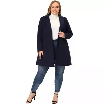 Женский длинный плащ больших размеров с зубчатыми лацканами и завязкой на талии Agnes Orinda