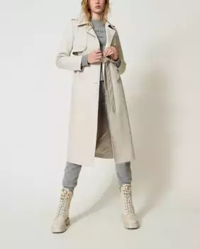 Женский длинный тренч Twinset, белый