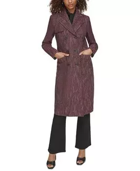 Женский длинный твидовый пиджак-топпер KARL LAGERFELD PARIS, фиолетовый