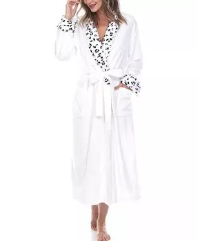 Женский длинный уютный халат с поясом White Mark, белый