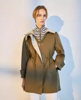 Женский длинный жатый плащ Woman El Corte Ingls, хаки