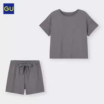 Женский домашний костюм Gu из чистого хлопка, свинцово-серый