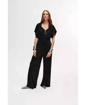 Женский драпированный комбинезон NOCTURNE, черный