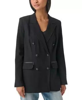 Женский двубортный блейзер с карманом на молнии Karl Lagerfeld Paris, черный