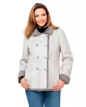 Женский двубортный пиджак из двусторонней ткани Fsh, белый