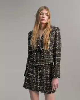 Женский двубортный пиджак в клетку Lola Casademunt, черный