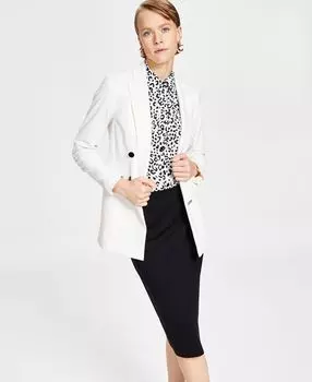 Женский двубортный жакет из искусственной ткани би-стрейч, созданный для macy's Bar III, мульти