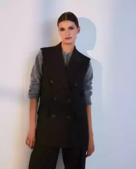 Женский двубортный жилет Woman El Corte Ingls, цвет 830 Antracita