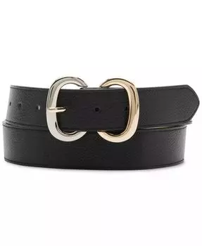 Женский двухцветный ремень с двойной пряжкой Steve Madden, черный