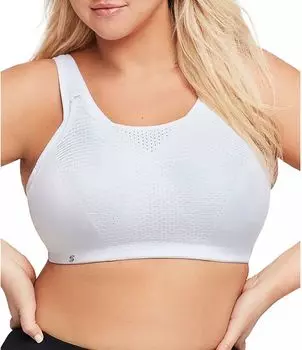 Женский двухслойный спортивный бюстгальтер Glamorise Custom Control B/G, белый