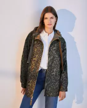 Женский двусторонний короткий однотонный плащ Woman El Corte Ingls, цвет Kaki