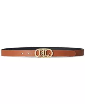 Женский двусторонний кожаный ремень с логотипом Lauren Ralph Lauren
