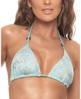 Женский двусторонний плетеный бикини-топ с треугольными чашечками Guria Beachwear, синий