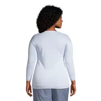 Женский двусторонний полосатый топ с рукавами 3/4 Land End Lands' End