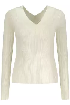 Женский джемпер Guess Jeans облегающего кроя из вискозы с V-вырезом, черный