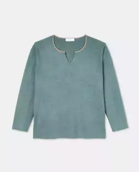 Женский джемпер с длинным рукавом и V-образным вырезом Couchel, зеленый