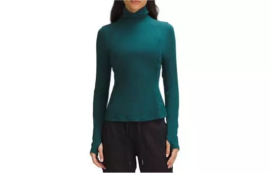 Женский джемпер с длинным рукавом Lululemon, сине-зеленый